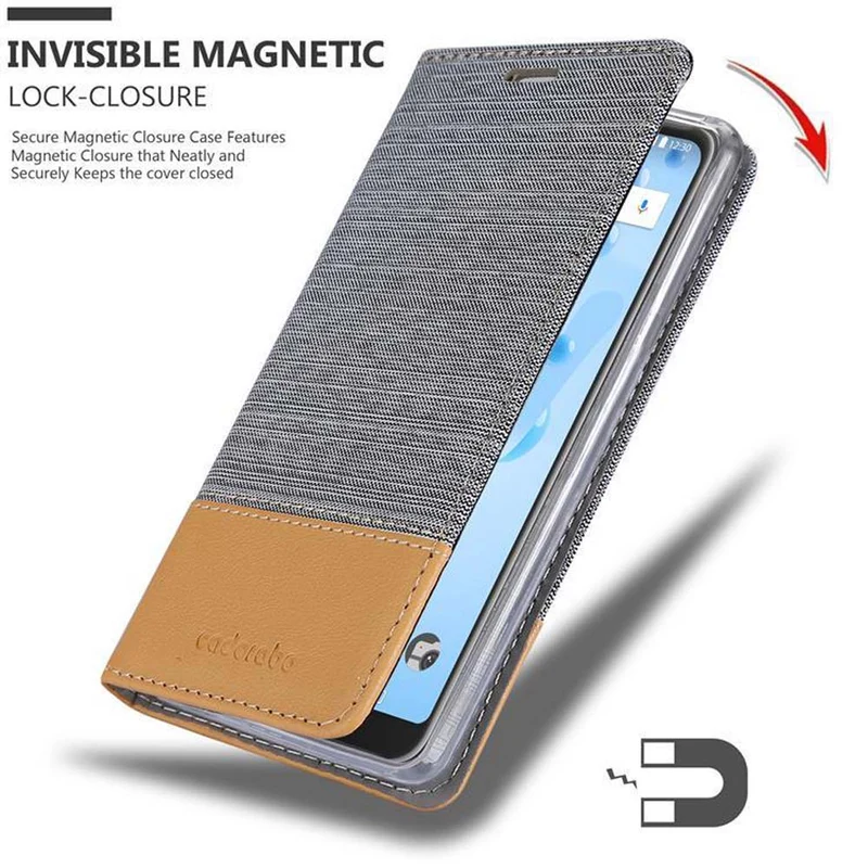 Cadorabo Hülle kompatibel mit WIKO VIEW 2 PRO Schutzhülle mit Magnetverschluss, Standfunktion und Kartenfach