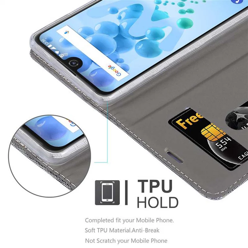 Cadorabo Hülle kompatibel mit WIKO VIEW 2 PRO Schutzhülle mit Magnetverschluss, Standfunktion und Kartenfach