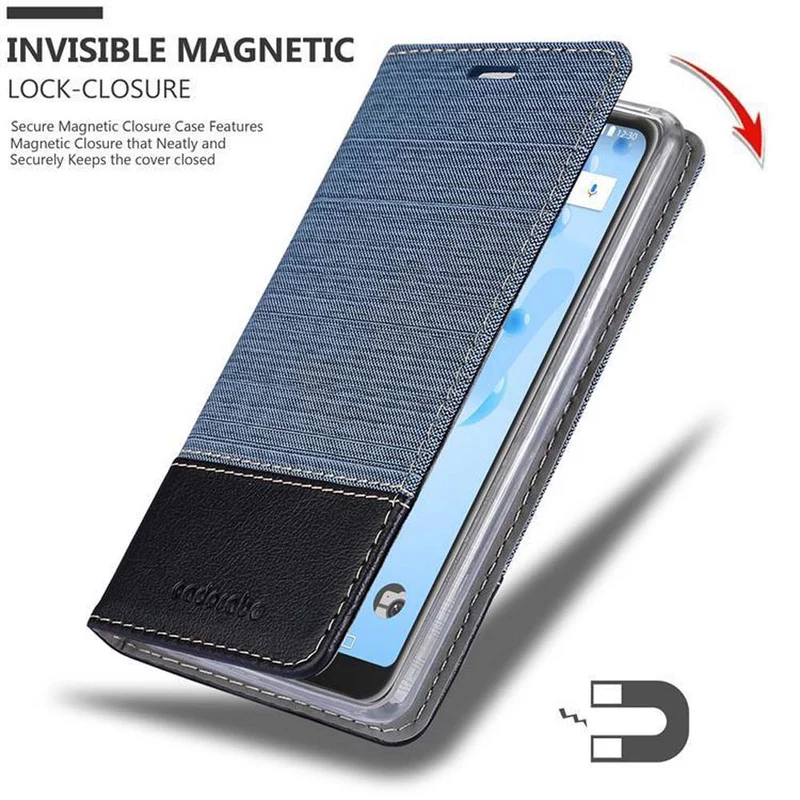 Cadorabo Hülle kompatibel mit WIKO VIEW 2 PRO Schutzhülle mit Magnetverschluss, Standfunktion und Kartenfach