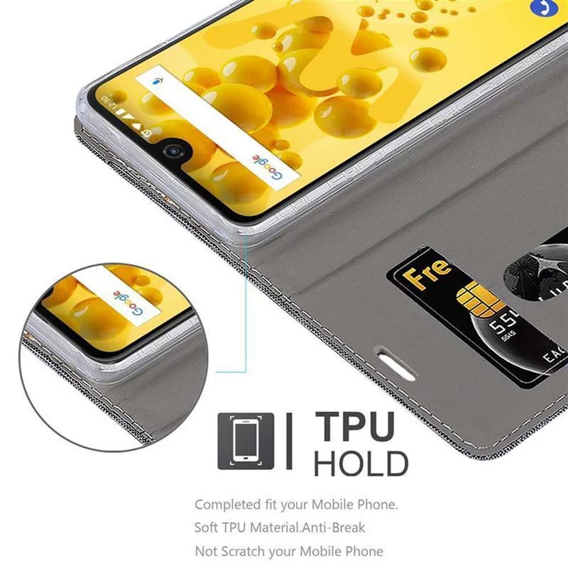Cadorabo Hülle kompatibel mit WIKO VIEW 2 Schutzhülle mit Magnetverschluss, Standfunktion und Kartenfach