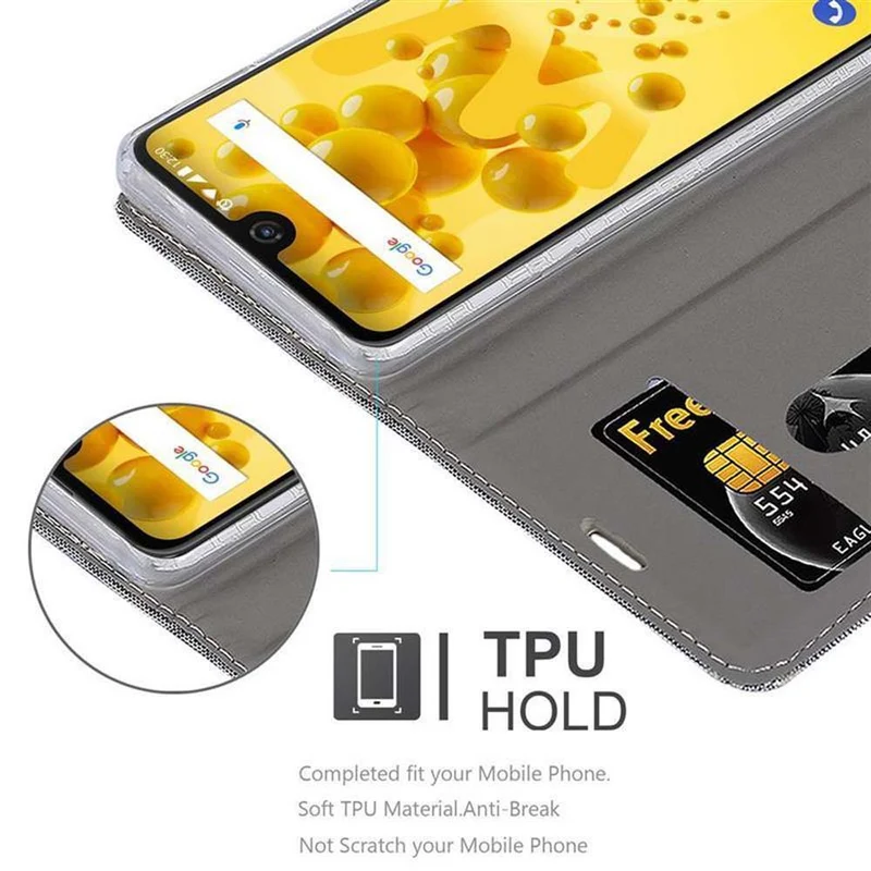 Cadorabo Hülle kompatibel mit WIKO VIEW 2 Schutzhülle mit Magnetverschluss, Standfunktion und Kartenfach