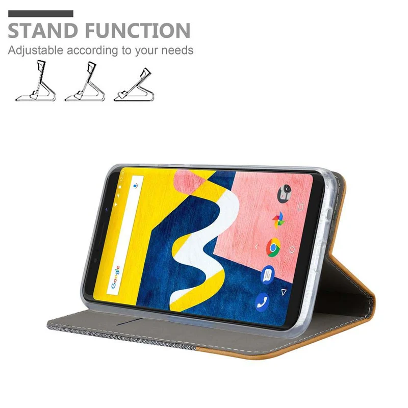 Cadorabo Hülle kompatibel mit WIKO VIEW LITE Schutzhülle mit Magnetverschluss, Standfunktion und Kartenfach