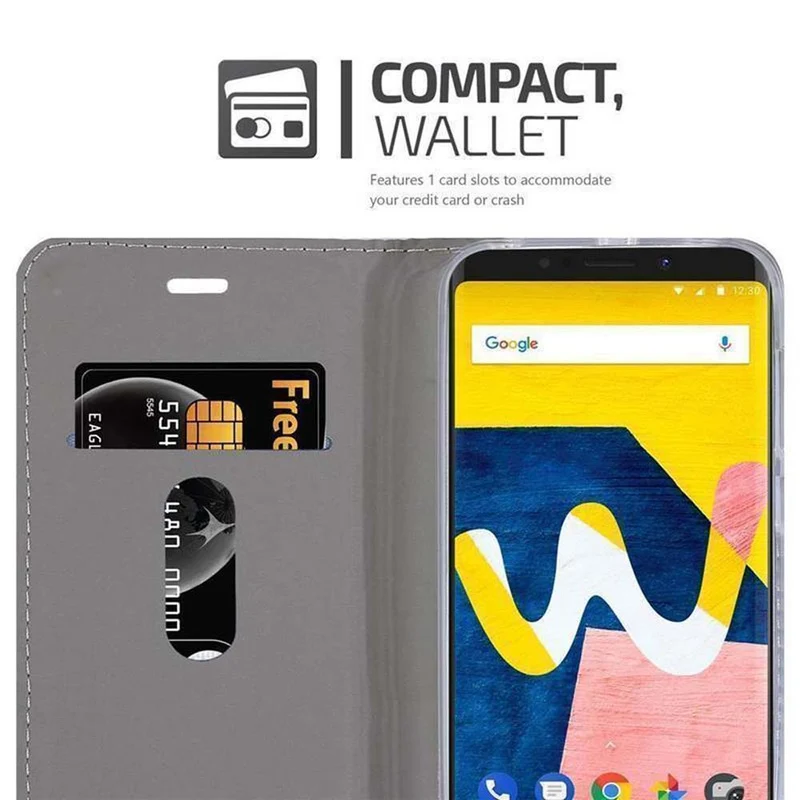 Cadorabo Hülle kompatibel mit WIKO VIEW LITE Schutzhülle mit Magnetverschluss, Standfunktion und Kartenfach