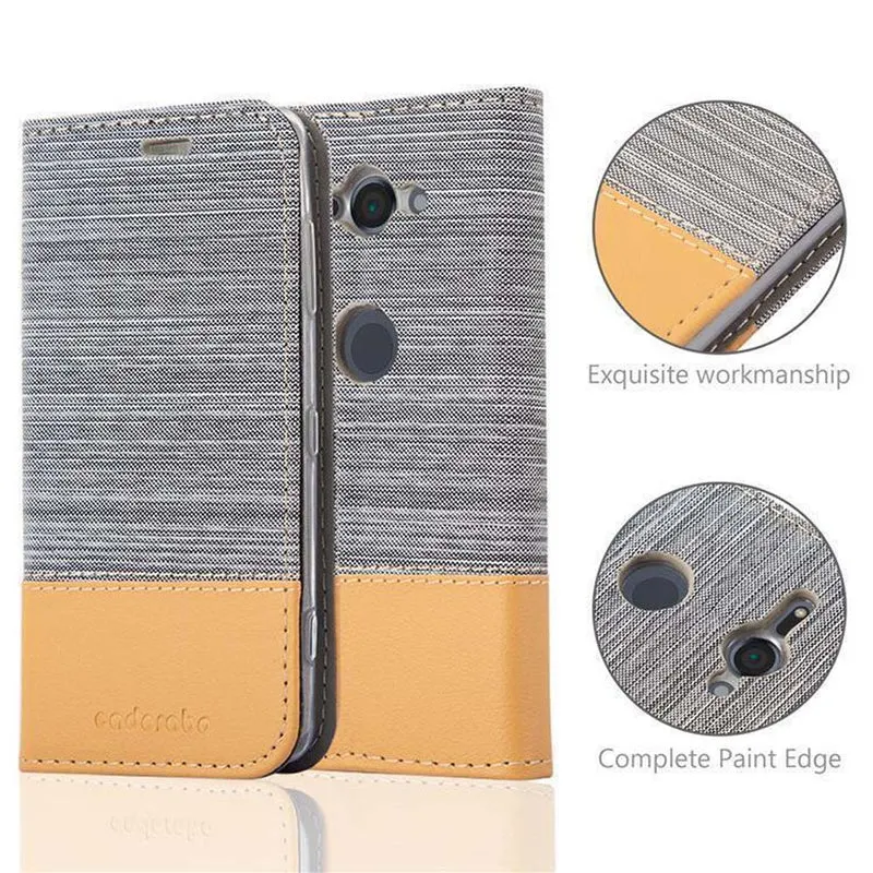 Cadorabo Hülle kompatibel mit Sony Xperia XZ2 COMPACT Schutzhülle mit Magnetverschluss, Standfunktion und Kartenfach