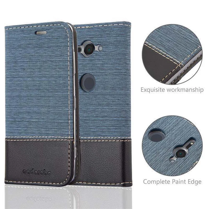 Cadorabo Hülle kompatibel mit Sony Xperia XZ2 COMPACT Schutzhülle mit Magnetverschluss, Standfunktion und Kartenfach