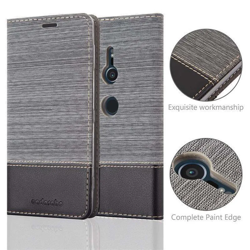 Cadorabo Hülle kompatibel mit Sony Xperia XZ2 Schutzhülle mit Magnetverschluss, Standfunktion und Kartenfach
