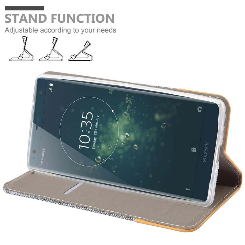 Cadorabo Hülle kompatibel mit Sony Xperia XZ2 Schutzhülle mit Magnetverschluss, Standfunktion und Kartenfach