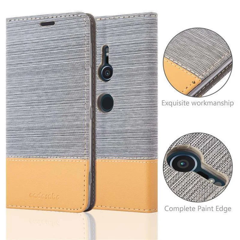 Cadorabo Hülle kompatibel mit Sony Xperia XZ2 Schutzhülle mit Magnetverschluss, Standfunktion und Kartenfach