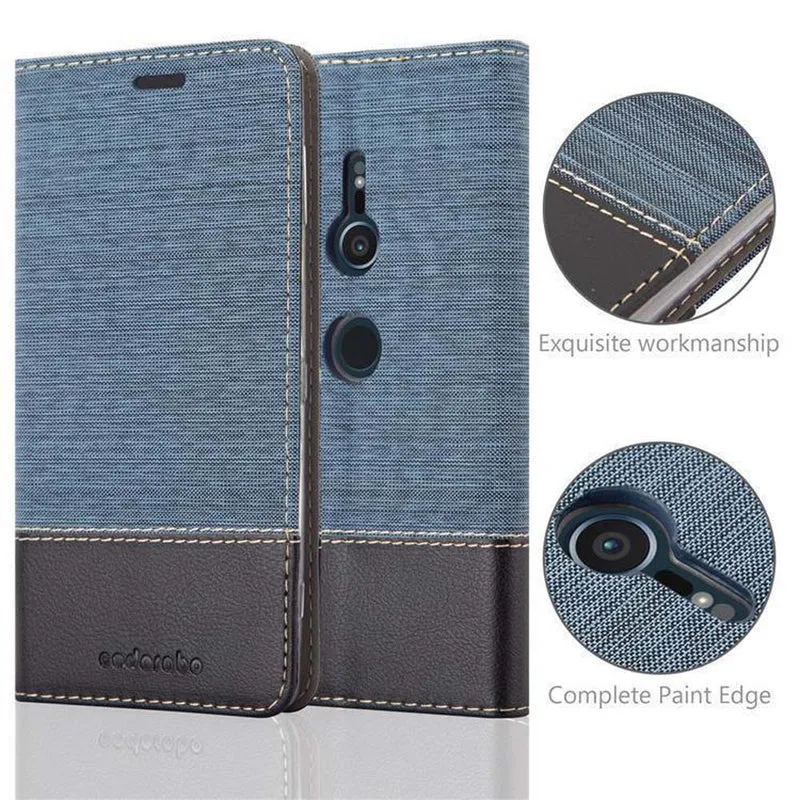 Cadorabo Hülle kompatibel mit Sony Xperia XZ2 Schutzhülle mit Magnetverschluss, Standfunktion und Kartenfach