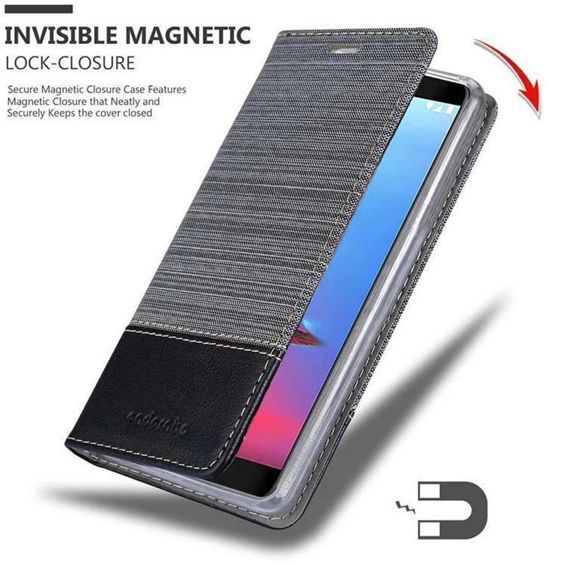 Cadorabo Hülle kompatibel mit ZTE Blade V9 Schutzhülle mit Magnetverschluss, Standfunktion und Kartenfach