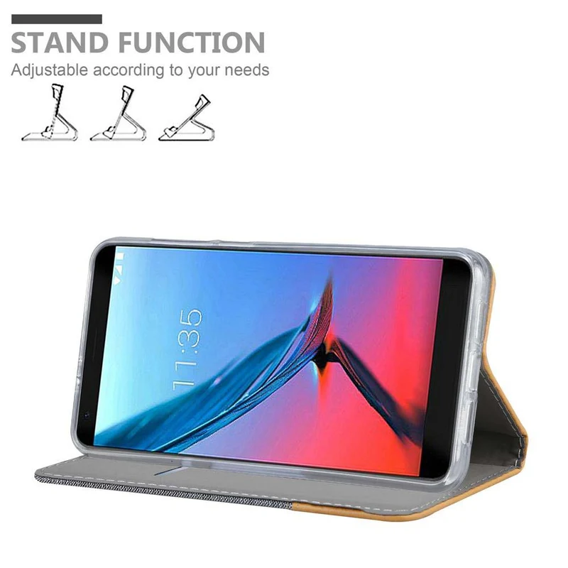 Cadorabo Hülle kompatibel mit ZTE Blade V9 Schutzhülle mit Magnetverschluss, Standfunktion und Kartenfach