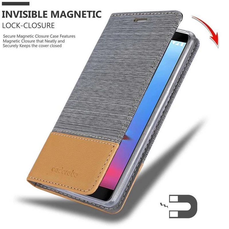 Cadorabo Hülle kompatibel mit ZTE Blade V9 Schutzhülle mit Magnetverschluss, Standfunktion und Kartenfach