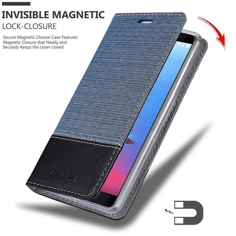 Cadorabo Hülle kompatibel mit ZTE Blade V9 Schutzhülle mit Magnetverschluss, Standfunktion und Kartenfach