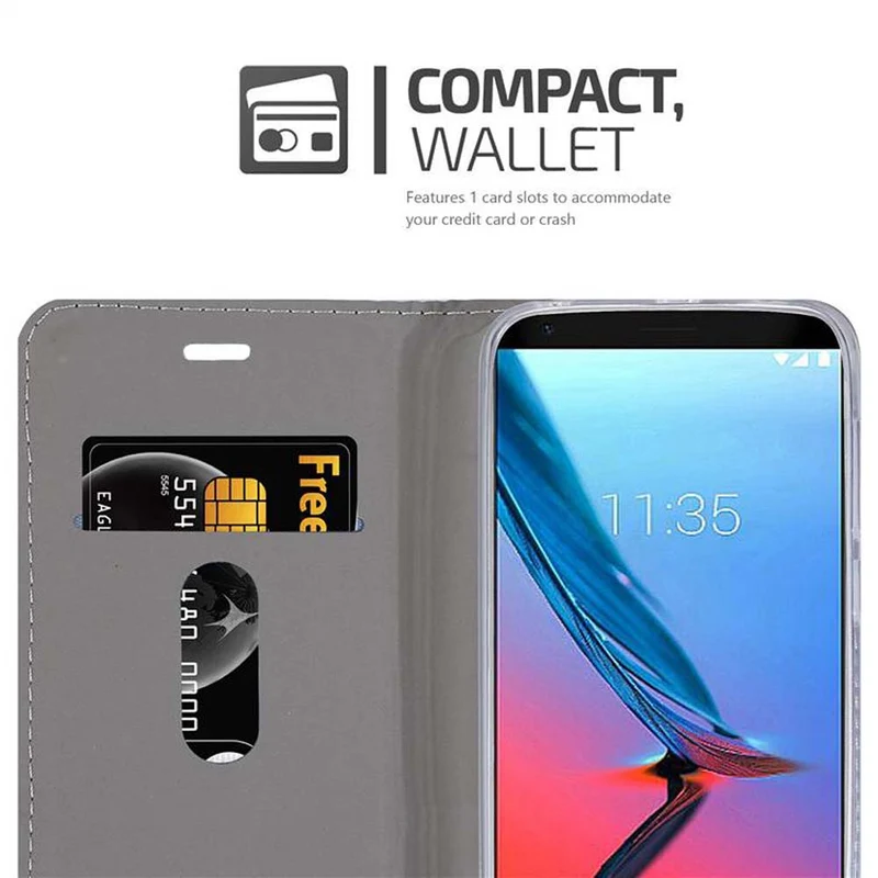 Cadorabo Hülle kompatibel mit ZTE Blade V9 Schutzhülle mit Magnetverschluss, Standfunktion und Kartenfach