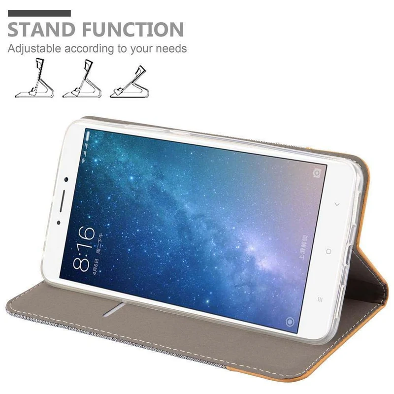 Cadorabo Hülle kompatibel mit Xiaomi Mi MAX 2 Schutzhülle mit Magnetverschluss, Standfunktion und Kartenfach