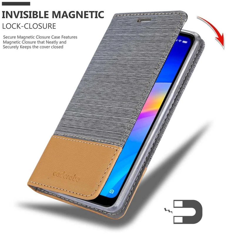 Cadorabo Hülle kompatibel mit Xiaomi RedMi 7 Schutzhülle mit Magnetverschluss, Standfunktion und Kartenfach