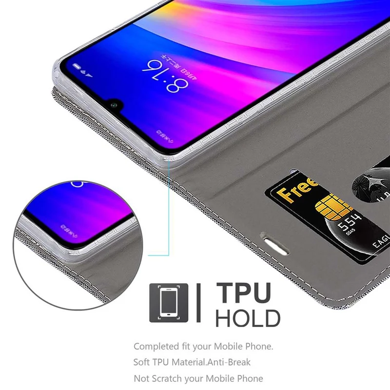 Cadorabo Hülle kompatibel mit Xiaomi RedMi 7 Schutzhülle mit Magnetverschluss, Standfunktion und Kartenfach