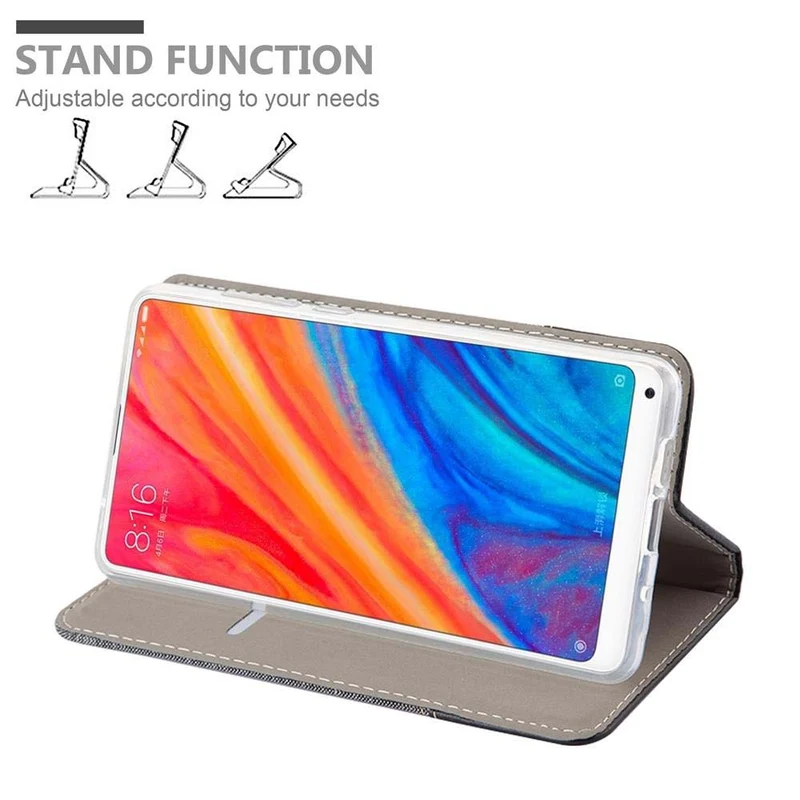 Cadorabo Hülle kompatibel mit Xiaomi Mi MIX 2S Schutzhülle mit Magnetverschluss, Standfunktion und Kartenfach