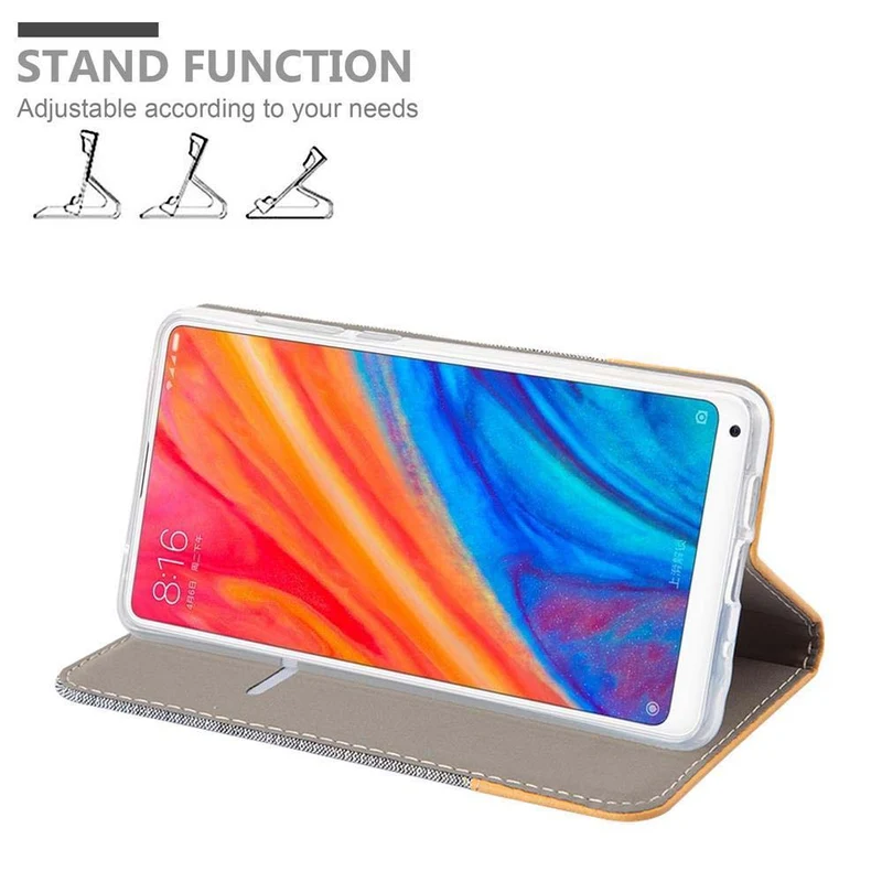 Cadorabo Hülle kompatibel mit Xiaomi Mi MIX 2S Schutzhülle mit Magnetverschluss, Standfunktion und Kartenfach