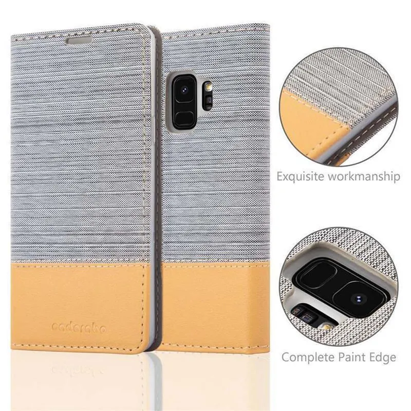 Cadorabo Hülle kompatibel mit Samsung Galaxy S9 Schutzhülle mit Magnetverschluss, Standfunktion und Kartenfach
