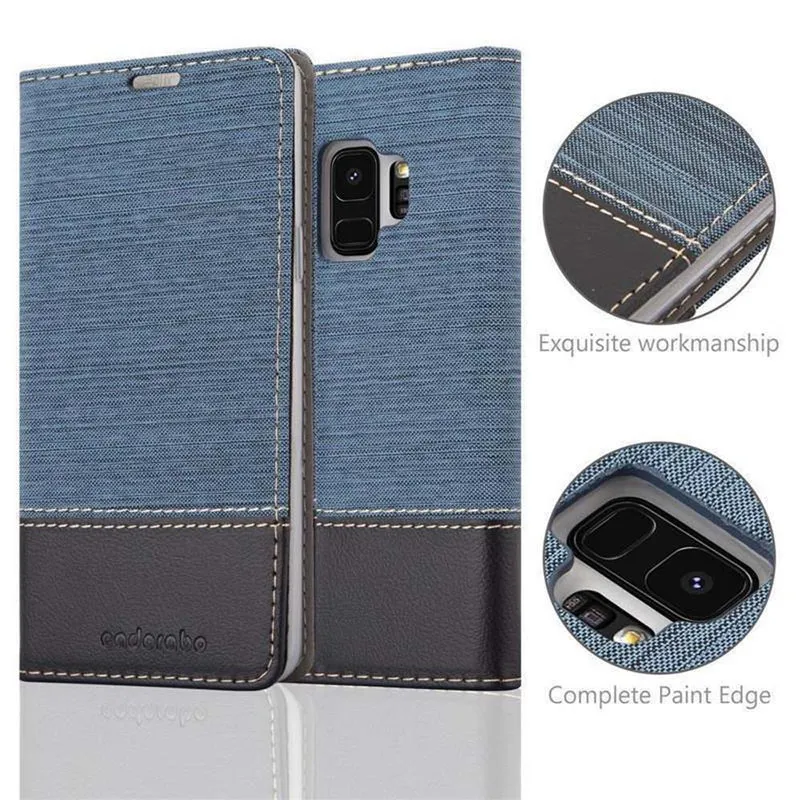 Cadorabo Hülle kompatibel mit Samsung Galaxy S9 Schutzhülle mit Magnetverschluss, Standfunktion und Kartenfach