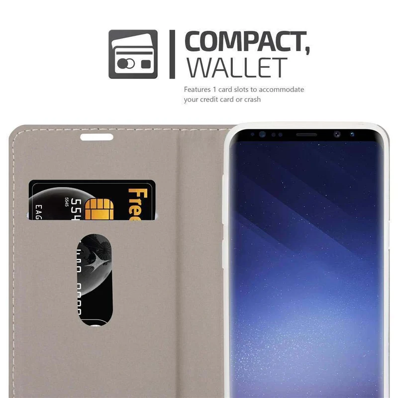 Cadorabo Hülle kompatibel mit Samsung Galaxy S9 Schutzhülle mit Magnetverschluss, Standfunktion und Kartenfach