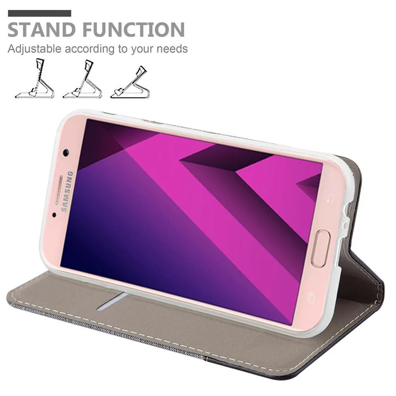 Cadorabo Hülle kompatibel mit Samsung Galaxy A7 2017 Schutzhülle mit Magnetverschluss, Standfunktion und Kartenfach