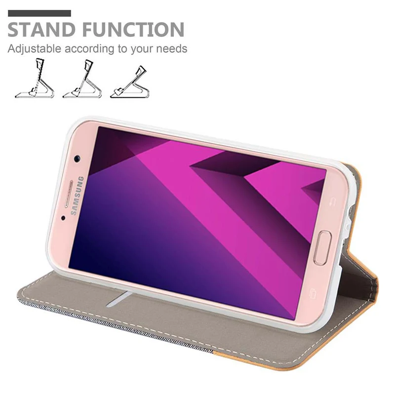 Cadorabo Hülle kompatibel mit Samsung Galaxy A7 2017 Schutzhülle mit Magnetverschluss, Standfunktion und Kartenfach