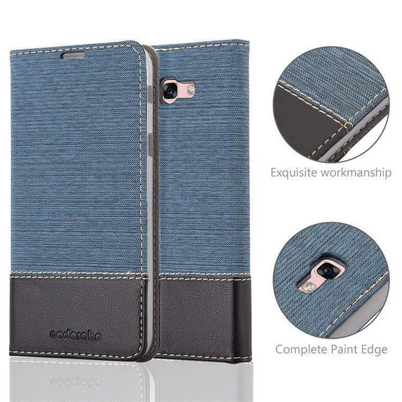 Cadorabo Hülle kompatibel mit Samsung Galaxy A7 2017 Schutzhülle mit Magnetverschluss, Standfunktion und Kartenfach