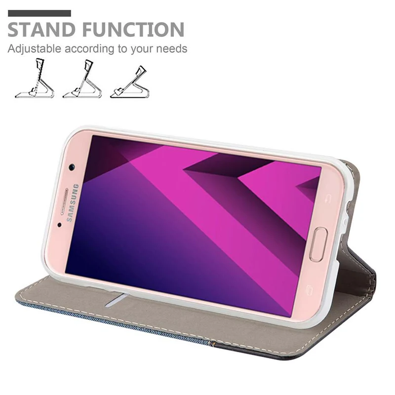 Cadorabo Hülle kompatibel mit Samsung Galaxy A7 2017 Schutzhülle mit Magnetverschluss, Standfunktion und Kartenfach