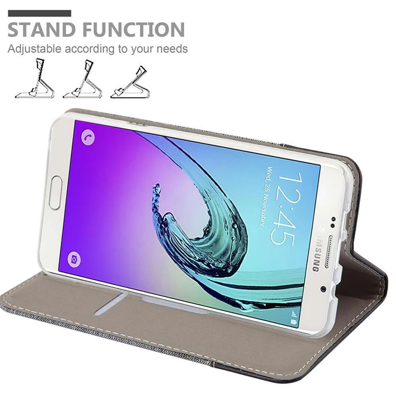 Cadorabo Hülle kompatibel mit Samsung Galaxy A7 2016 Schutzhülle mit Magnetverschluss, Standfunktion und Kartenfach