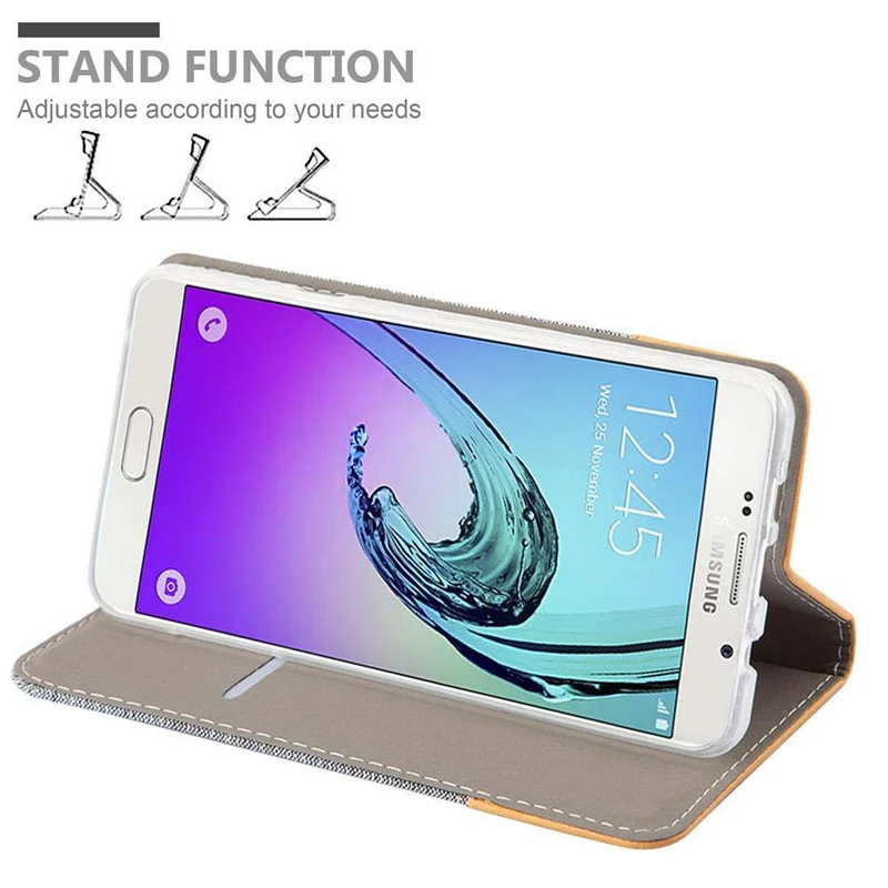 Cadorabo Hülle kompatibel mit Samsung Galaxy A7 2016 Schutzhülle mit Magnetverschluss, Standfunktion und Kartenfach