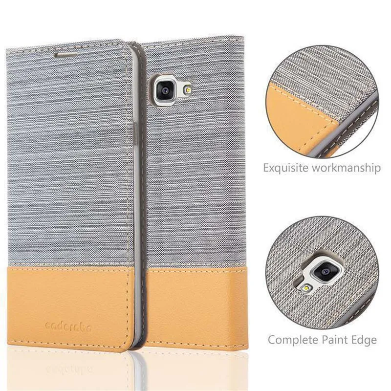 Cadorabo Hülle kompatibel mit Samsung Galaxy A7 2016 Schutzhülle mit Magnetverschluss, Standfunktion und Kartenfach