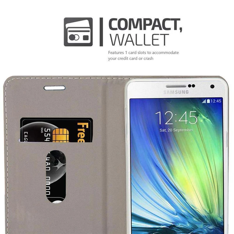 Cadorabo Hülle kompatibel mit Samsung Galaxy A7 2015 Schutzhülle mit Magnetverschluss, Standfunktion und Kartenfach