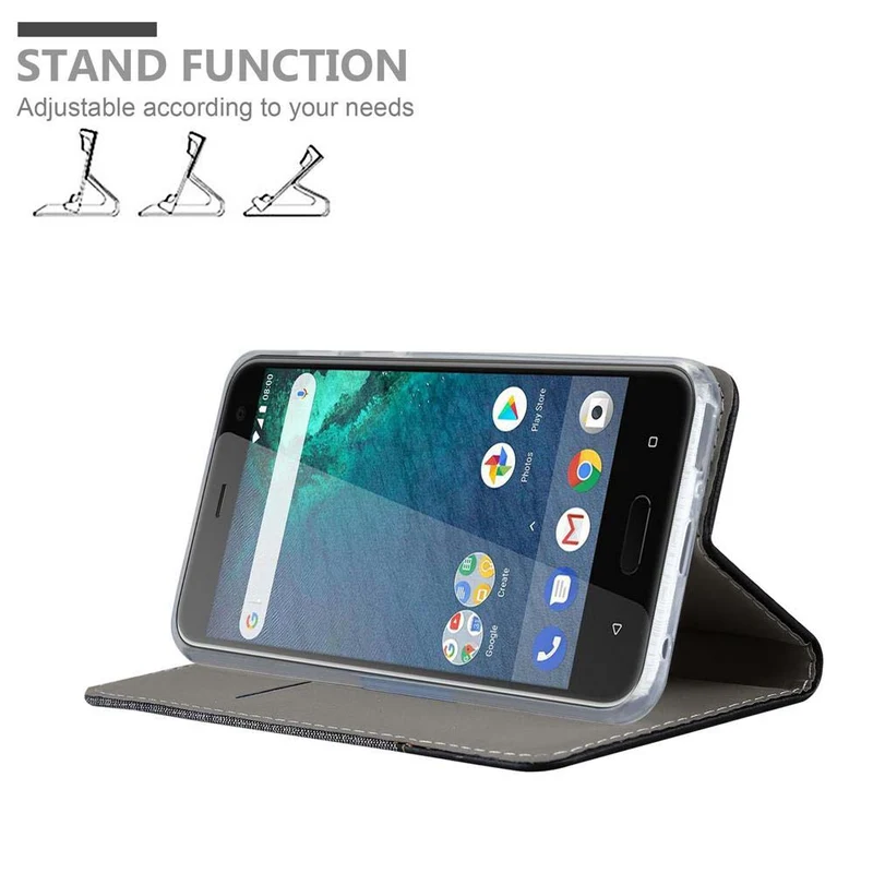 Cadorabo Hülle kompatibel mit HTC U11 LIFE Schutzhülle mit Magnetverschluss, Standfunktion und Kartenfach