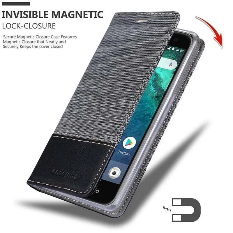 Cadorabo Hülle kompatibel mit HTC U11 LIFE Schutzhülle mit Magnetverschluss, Standfunktion und Kartenfach