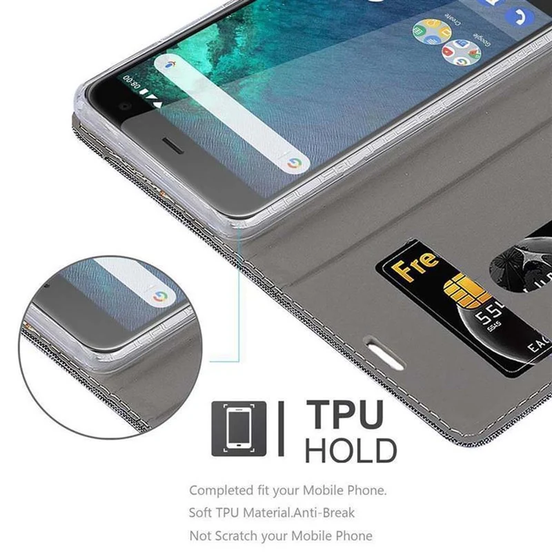 Cadorabo Hülle kompatibel mit HTC U11 LIFE Schutzhülle mit Magnetverschluss, Standfunktion und Kartenfach