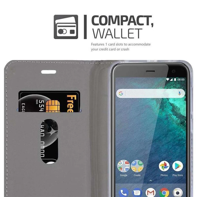 Cadorabo Hülle kompatibel mit HTC U11 LIFE Schutzhülle mit Magnetverschluss, Standfunktion und Kartenfach