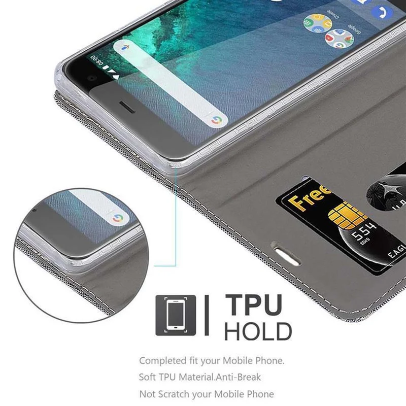Cadorabo Hülle kompatibel mit HTC U11 LIFE Schutzhülle mit Magnetverschluss, Standfunktion und Kartenfach