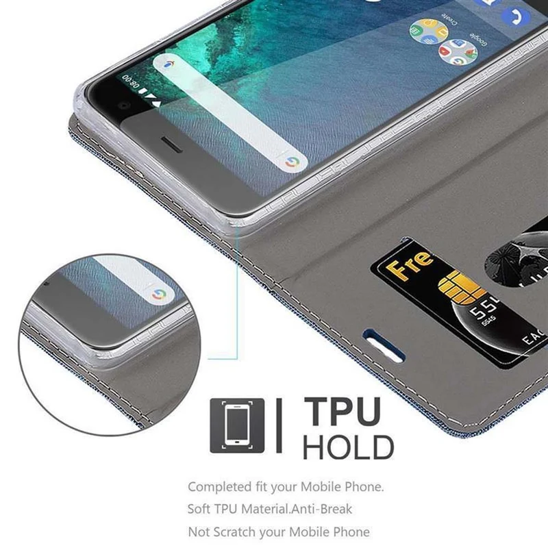 Cadorabo Hülle kompatibel mit HTC U11 LIFE Schutzhülle mit Magnetverschluss, Standfunktion und Kartenfach