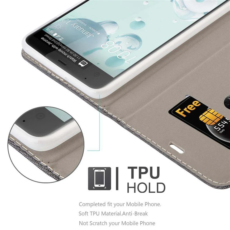 Cadorabo Hülle kompatibel mit HTC U ULTRA Schutzhülle mit Magnetverschluss, Standfunktion und Kartenfach