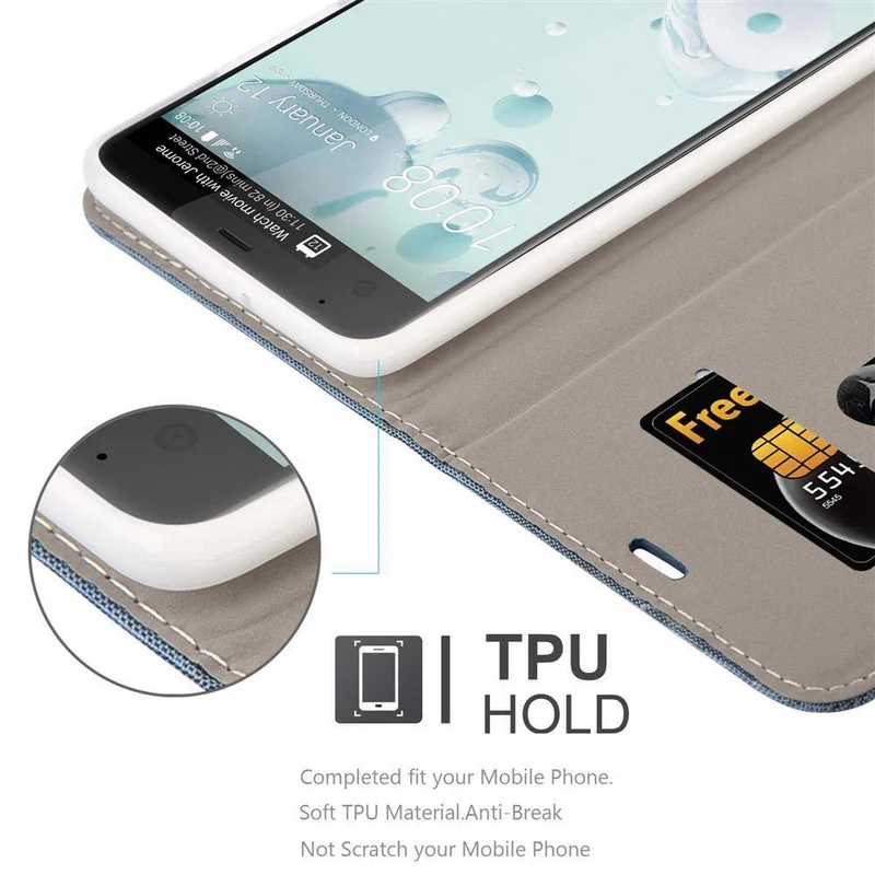 Cadorabo Hülle kompatibel mit HTC U ULTRA Schutzhülle mit Magnetverschluss, Standfunktion und Kartenfach