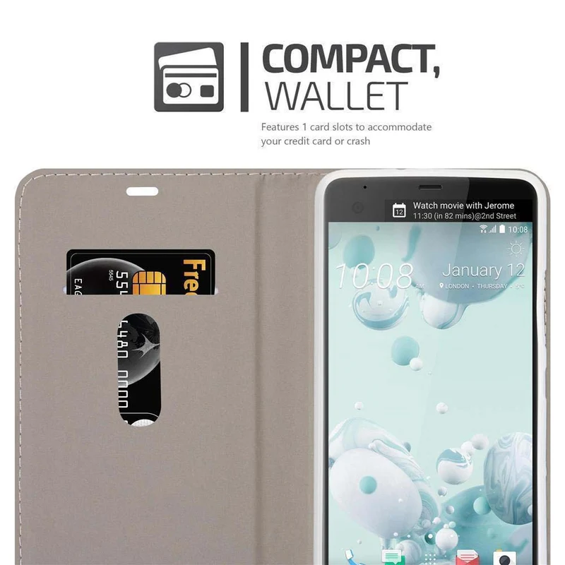 Cadorabo Hülle kompatibel mit HTC U ULTRA Schutzhülle mit Magnetverschluss, Standfunktion und Kartenfach