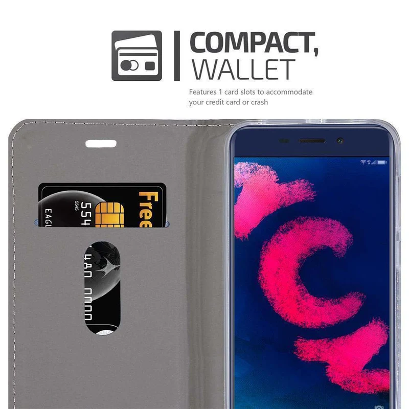 Cadorabo Hülle kompatibel mit Honor V9 PLAY Schutzhülle mit Magnetverschluss, Standfunktion und Kartenfach