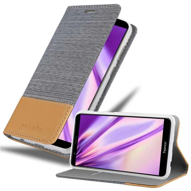 Cadorabo Hülle kompatibel mit Honor 7X Schutzhülle mit Magnetverschluss, Standfunktion und Kartenfach