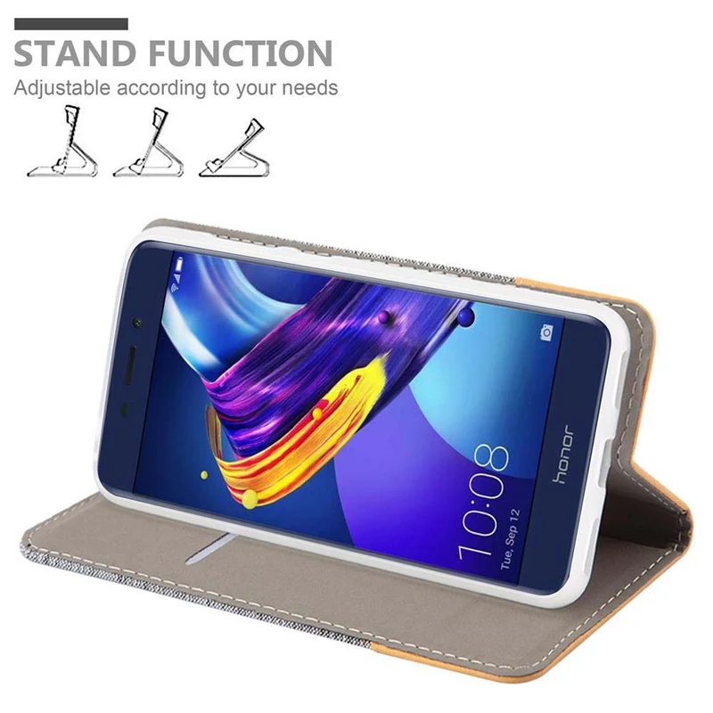 Cadorabo Hülle kompatibel mit Honor 6C PRO Schutzhülle mit Magnetverschluss, Standfunktion und Kartenfach