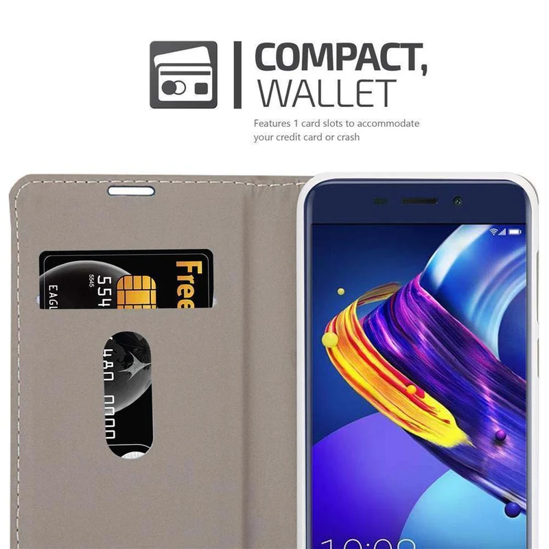 Cadorabo Hülle kompatibel mit Honor 6C PRO Schutzhülle mit Magnetverschluss, Standfunktion und Kartenfach