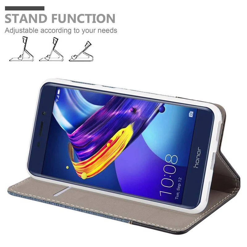 Cadorabo Hülle kompatibel mit Honor 6C PRO Schutzhülle mit Magnetverschluss, Standfunktion und Kartenfach