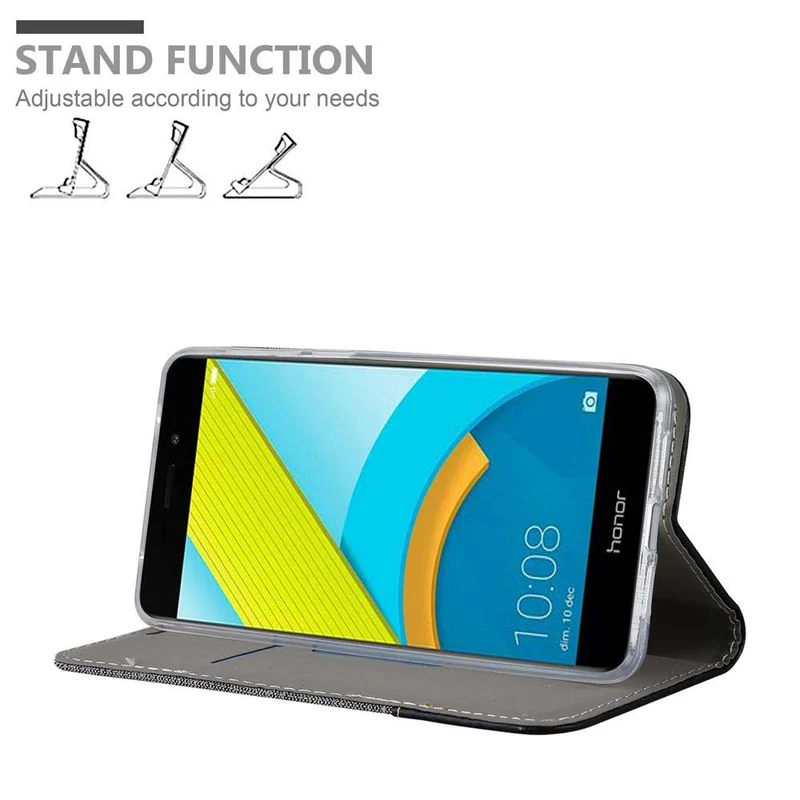 Cadorabo Hülle kompatibel mit Honor 6C Schutzhülle mit Magnetverschluss, Standfunktion und Kartenfach