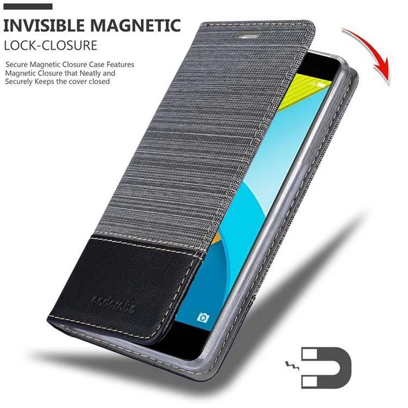 Cadorabo Hülle kompatibel mit Honor 6C Schutzhülle mit Magnetverschluss, Standfunktion und Kartenfach